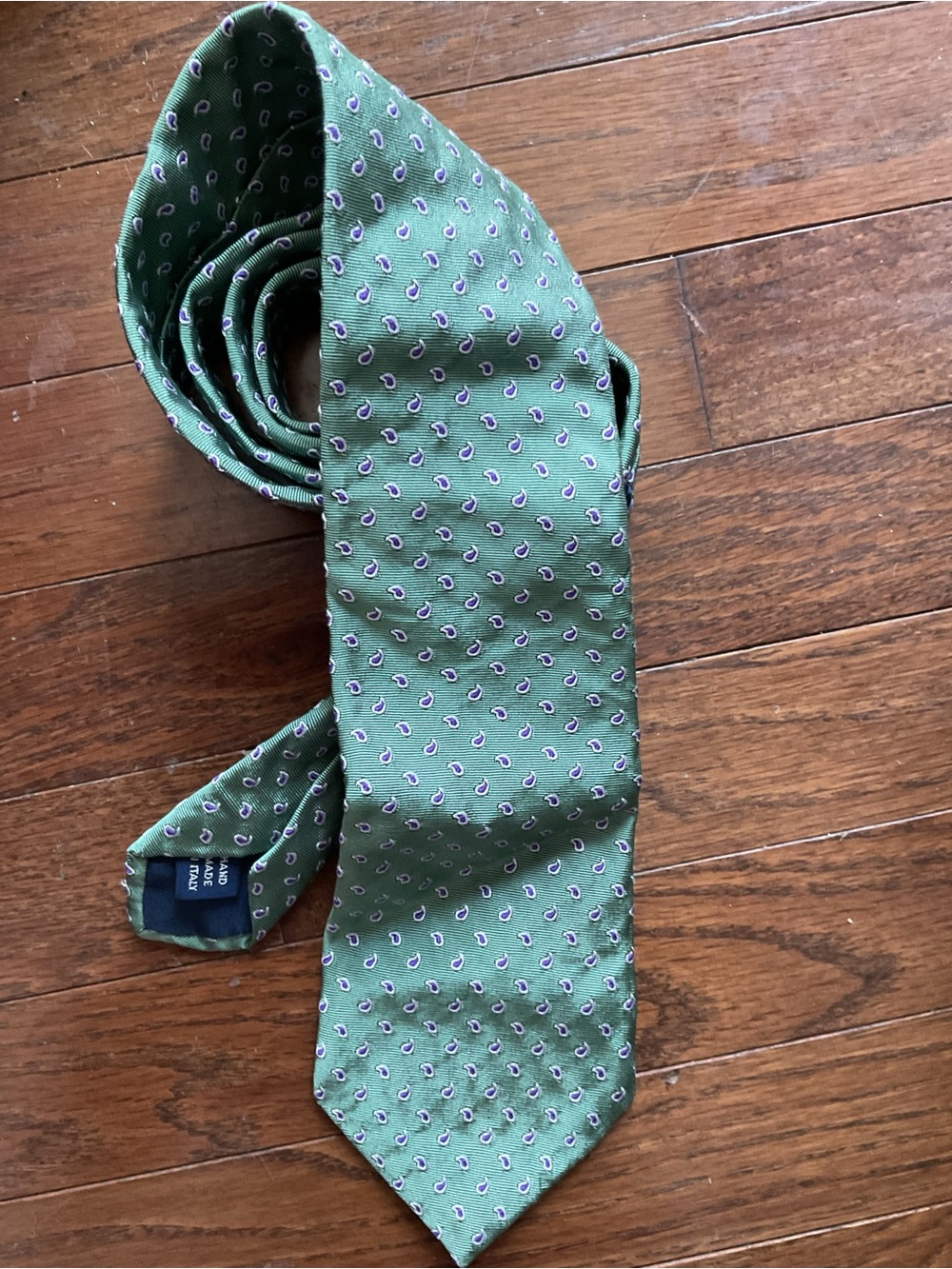 Polo by Ralph Lauren Green Paisley Dot Silk Tie